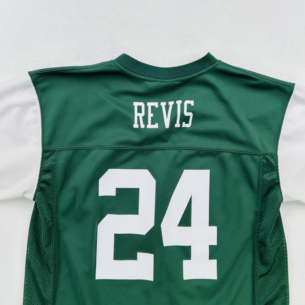 New York Jets Jersey Youth Large Green NFL Football Darrelle Revis 24 Logo Shirt - Picture 12 of 16